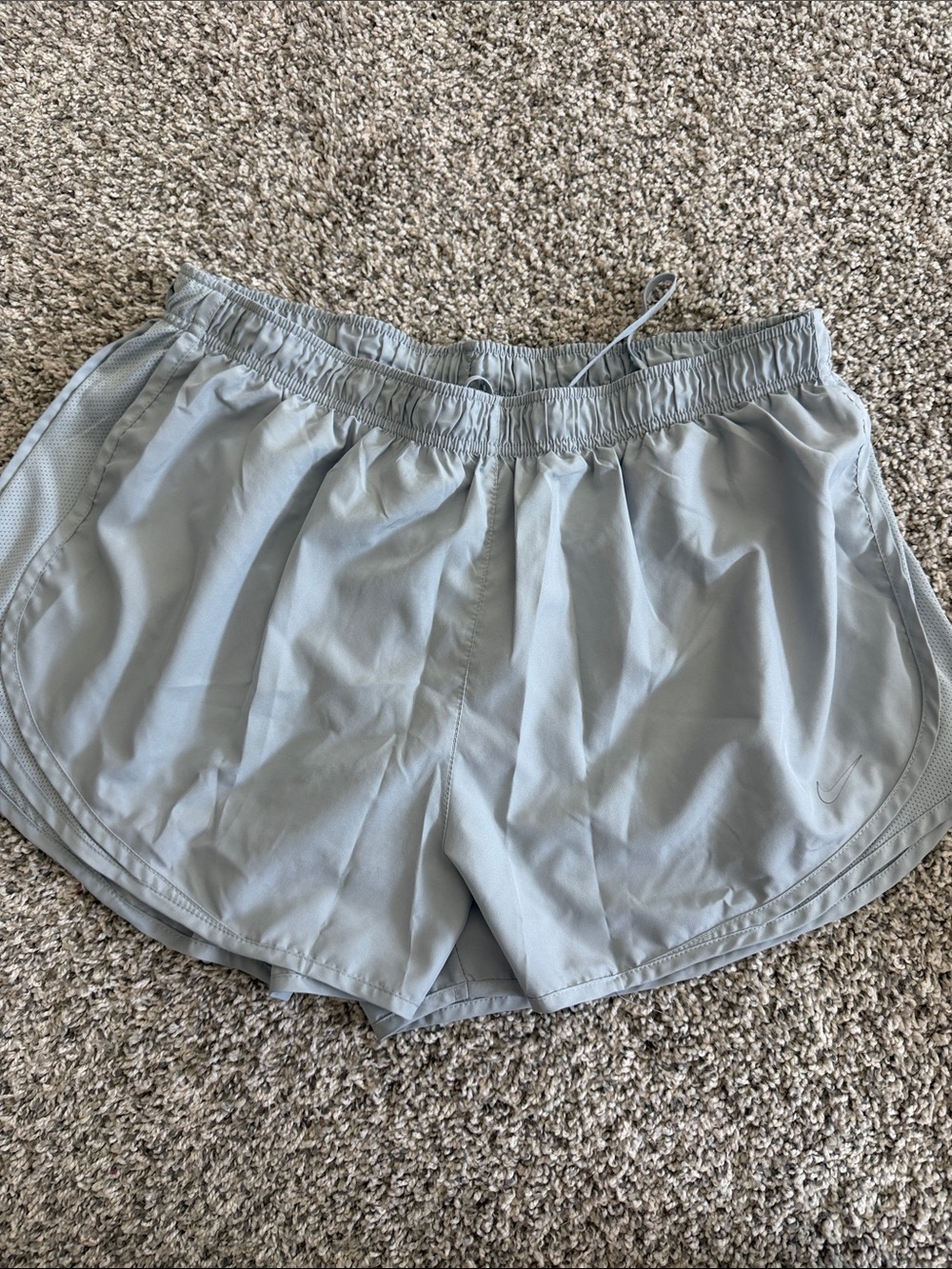 Nike Women's Light Gray Running Shorts with Elastic Waist